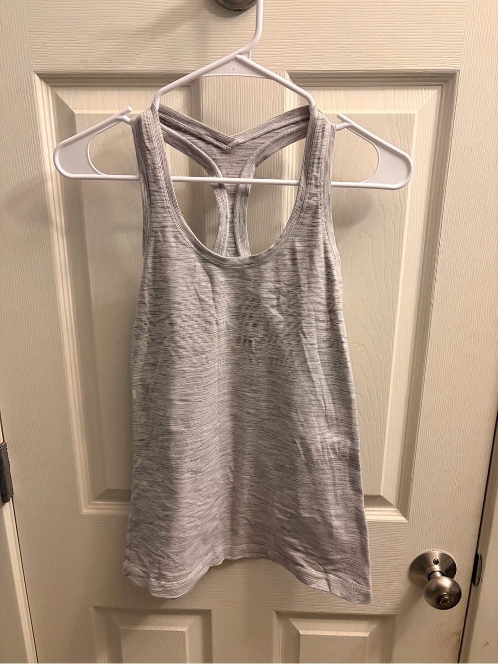 Light Gray Lululemon Racerback Tank Top - Women's Active Scoop Neck